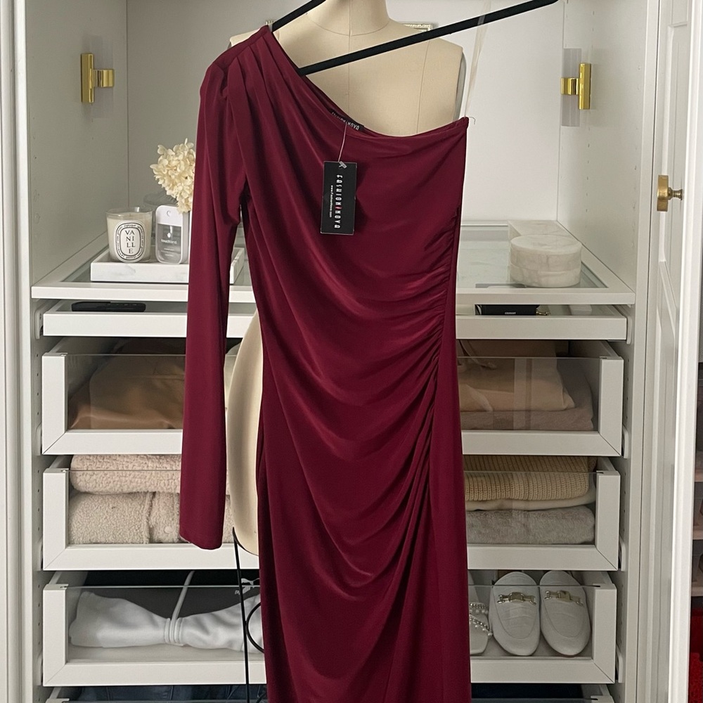 Fashion Nova Our Chemistry Wine Dress